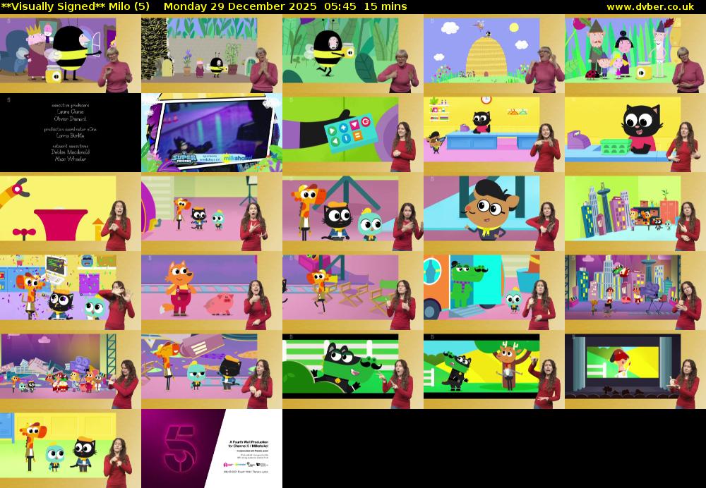 **Visually Signed** Milo (5) Monday 29 December 2025 05:45 - 06:00