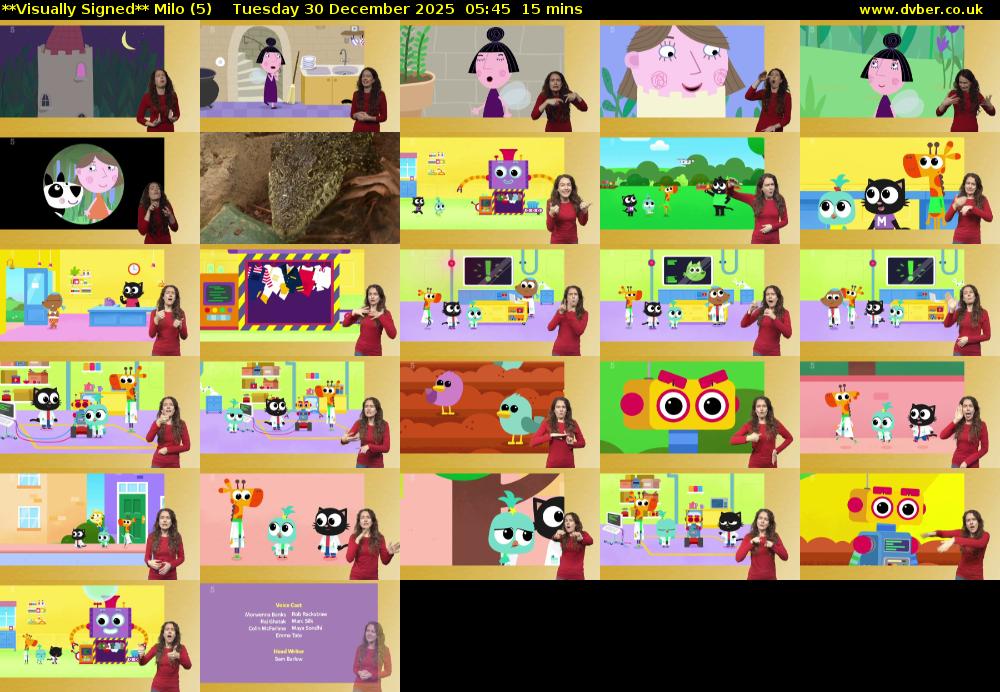 **Visually Signed** Milo (5) Tuesday 30 December 2025 05:45 - 06:00