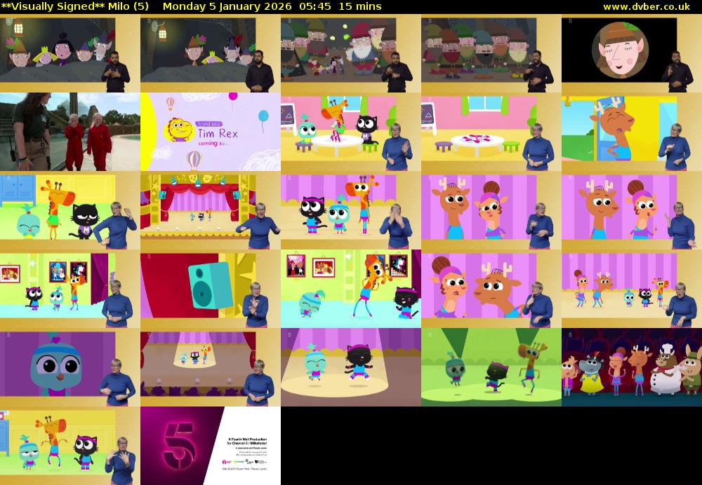 **Visually Signed** Milo (5) Monday 5 January 2026 05:45 - 06:00