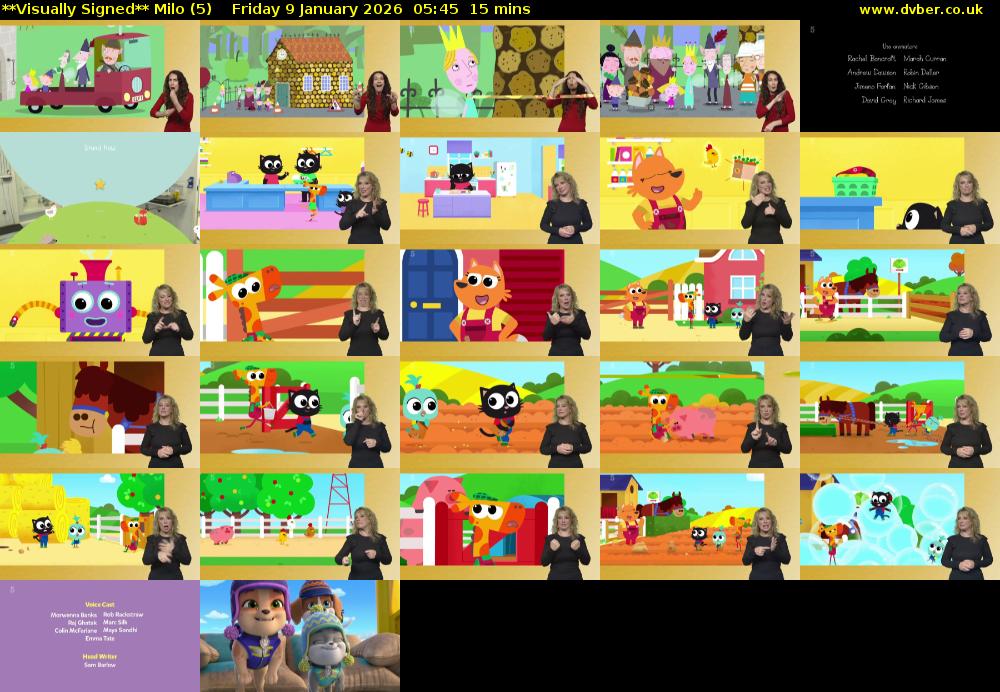 **Visually Signed** Milo (5) Friday 9 January 2026 05:45 - 06:00