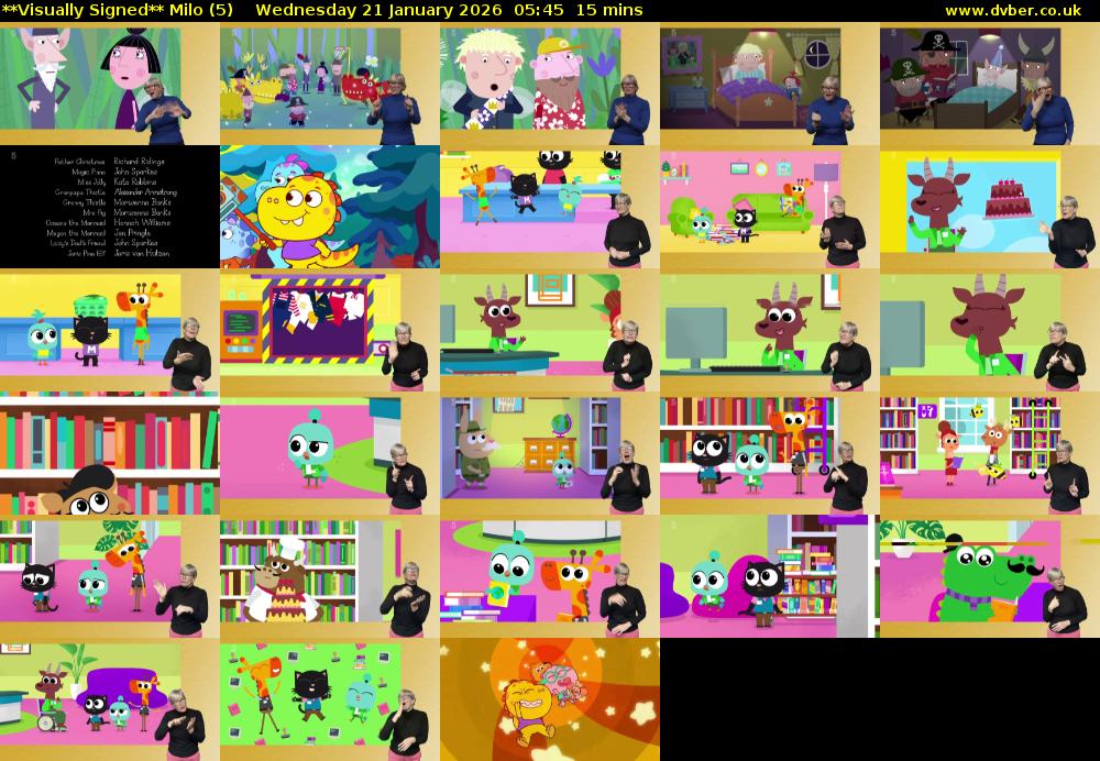 **Visually Signed** Milo (5) Wednesday 21 January 2026 05:45 - 06:00