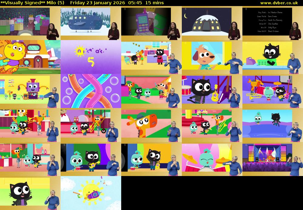 **Visually Signed** Milo (5) Friday 23 January 2026 05:45 - 06:00