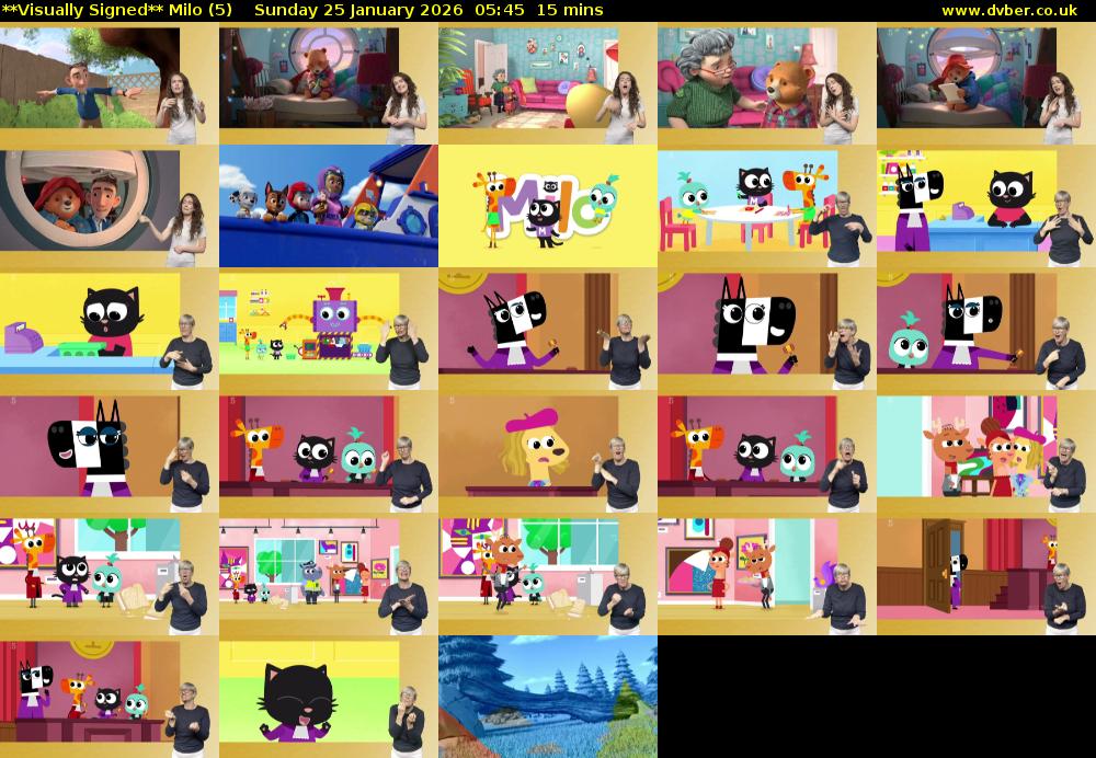 **Visually Signed** Milo (5) Sunday 25 January 2026 05:45 - 06:00