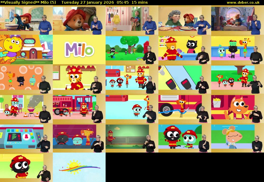 **Visually Signed** Milo (5) Tuesday 27 January 2026 05:45 - 06:00