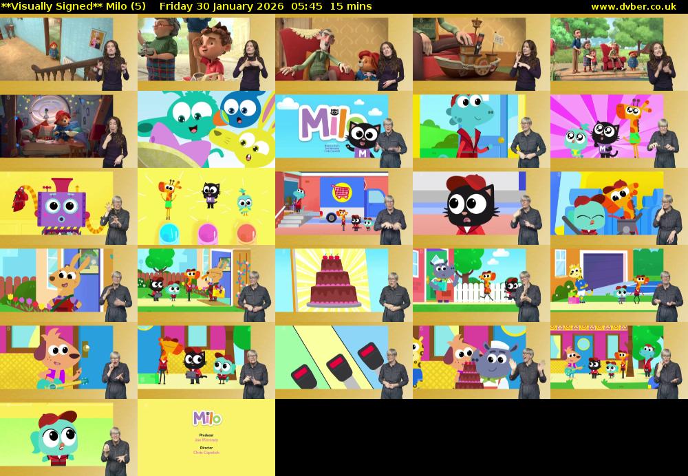 **Visually Signed** Milo (5) Friday 30 January 2026 05:45 - 06:00