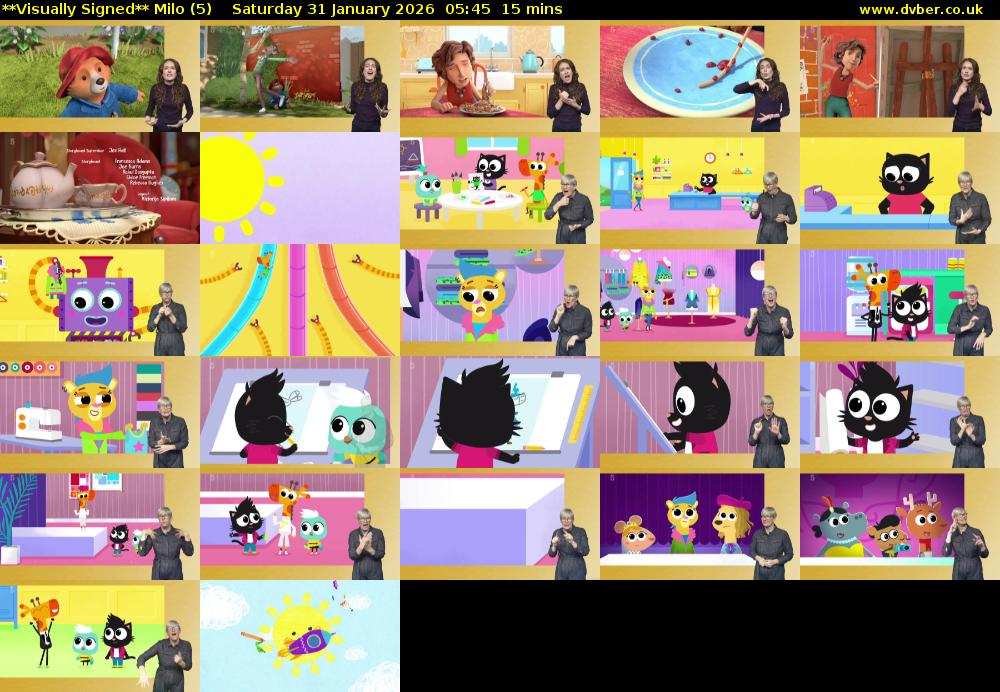 **Visually Signed** Milo (5) Saturday 31 January 2026 05:45 - 06:00