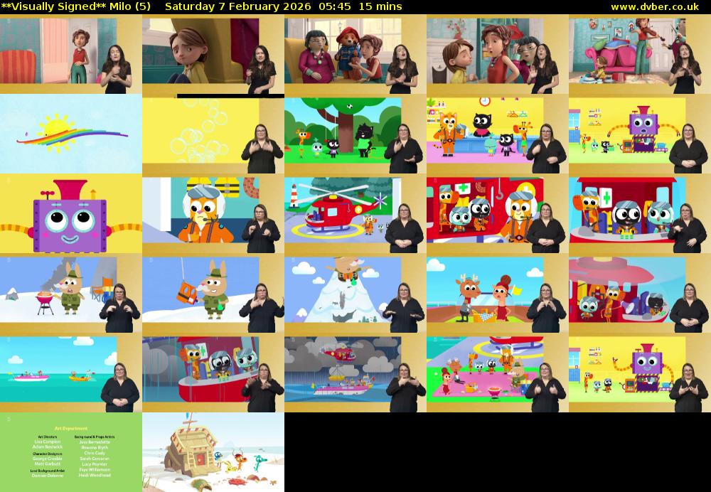 **Visually Signed** Milo (5) Saturday 7 February 2026 05:45 - 06:00