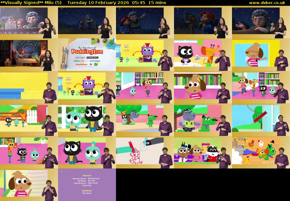 **Visually Signed** Milo (5) Tuesday 10 February 2026 05:45 - 06:00