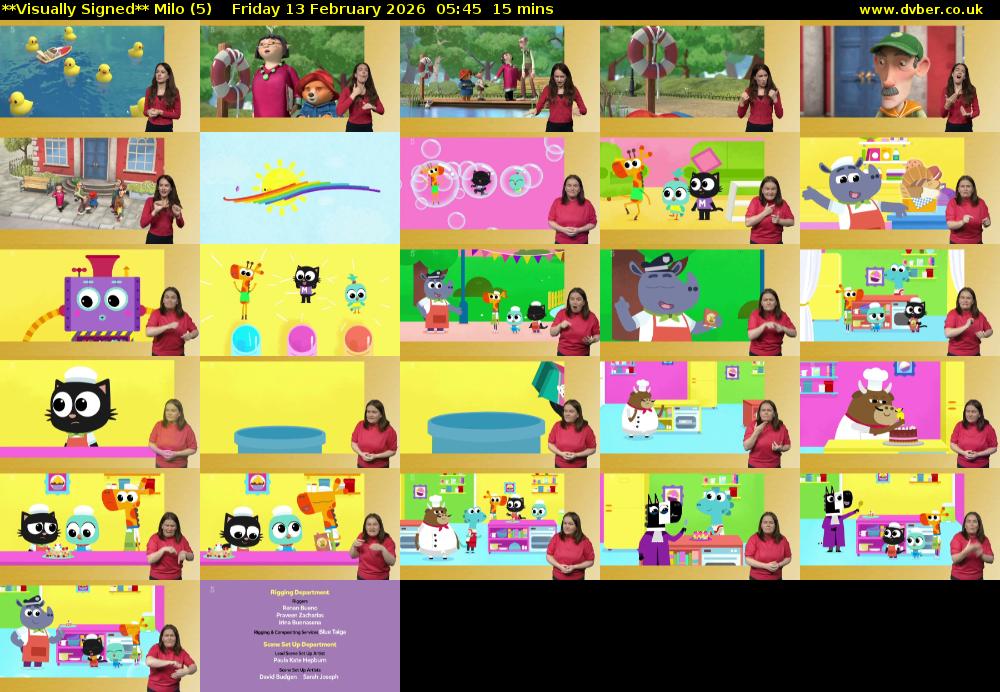 **Visually Signed** Milo (5) Friday 13 February 2026 05:45 - 06:00