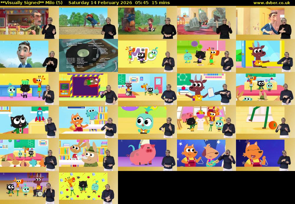 **Visually Signed** Milo (5) Saturday 14 February 2026 05:45 - 06:00