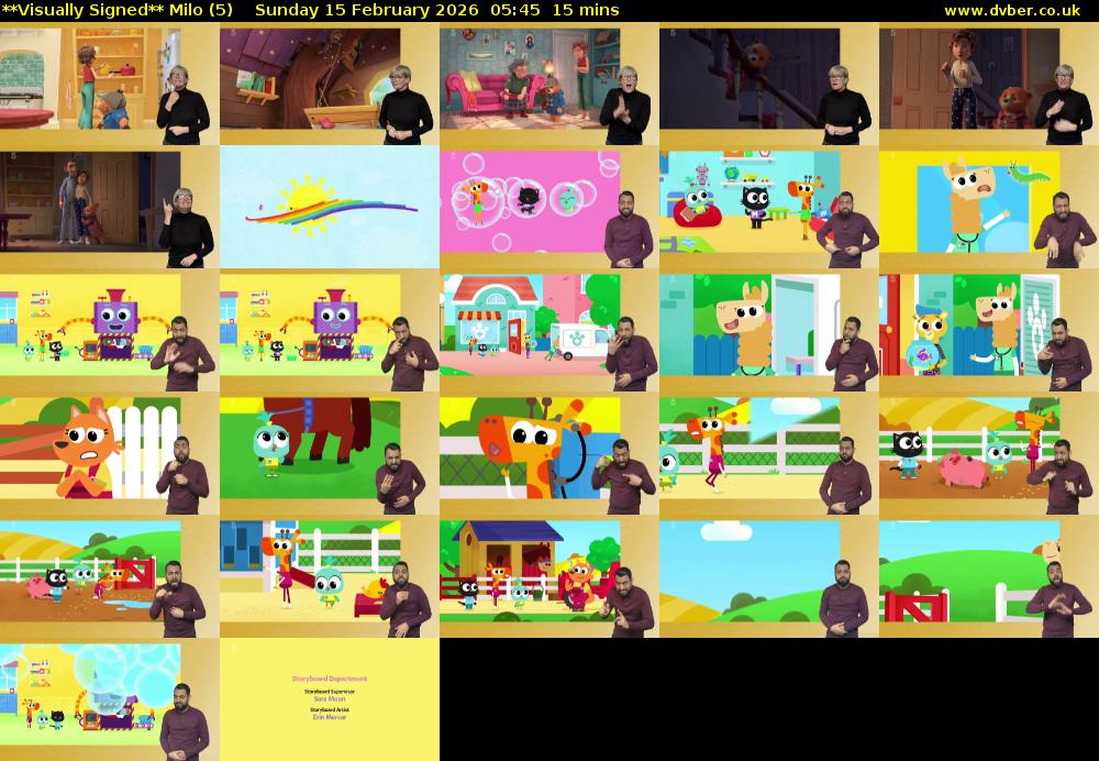 **Visually Signed** Milo (5) Sunday 15 February 2026 05:45 - 06:00