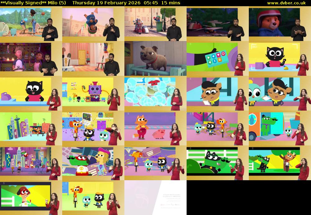 **Visually Signed** Milo (5) Thursday 19 February 2026 05:45 - 06:00