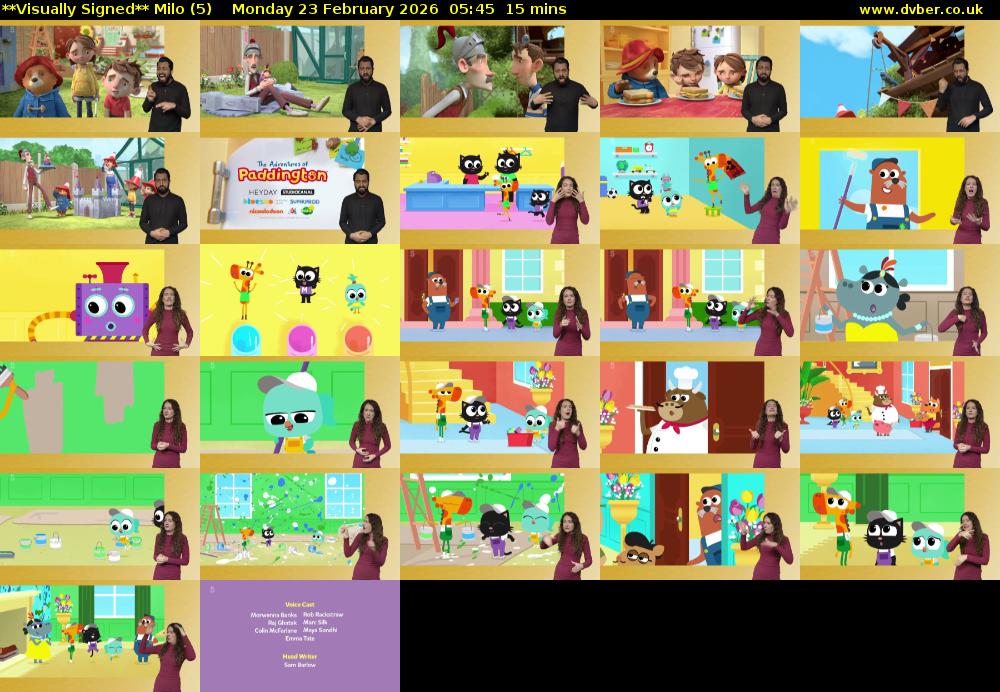 **Visually Signed** Milo (5) Monday 23 February 2026 05:45 - 06:00