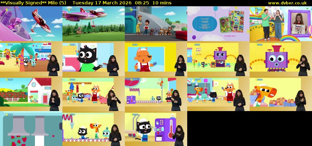 **Visually Signed** Milo (5) Tuesday 17 March 2026 08:25 - 08:35