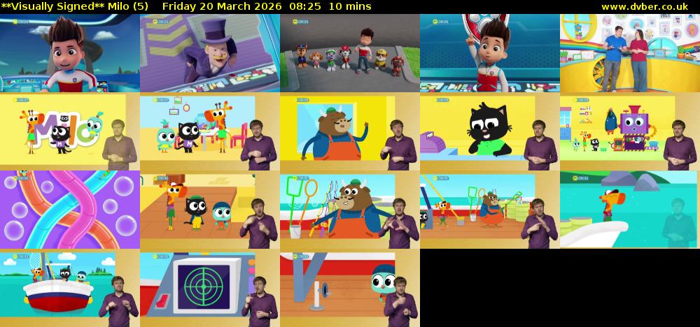 **Visually Signed** Milo (5) Friday 20 March 2026 08:25 - 08:35