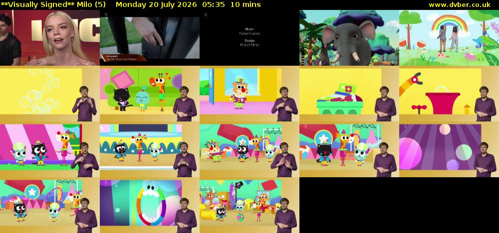 **Visually Signed** Milo (5) Monday 20 July 2026 05:35 - 05:45