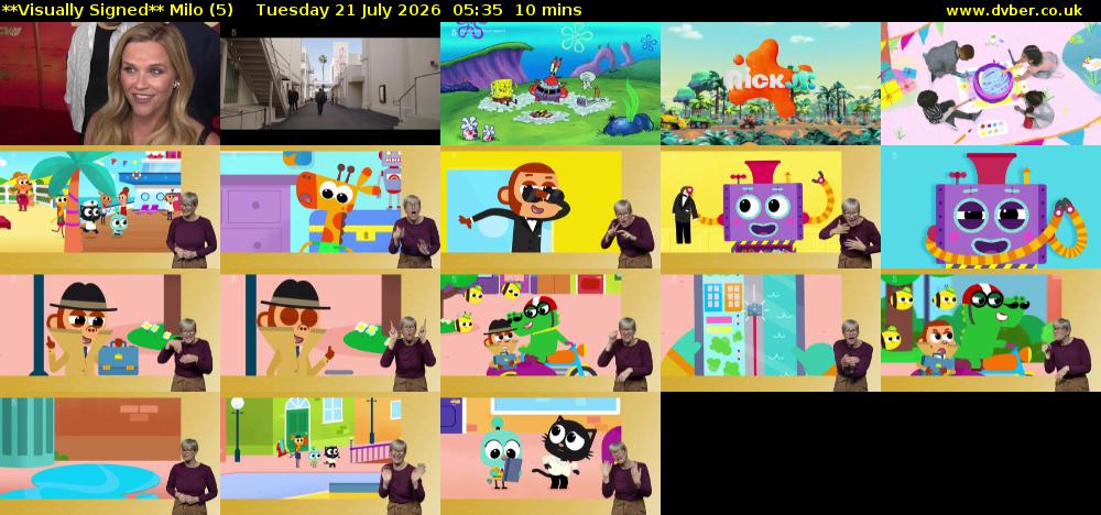**Visually Signed** Milo (5) Tuesday 21 July 2026 05:35 - 05:45