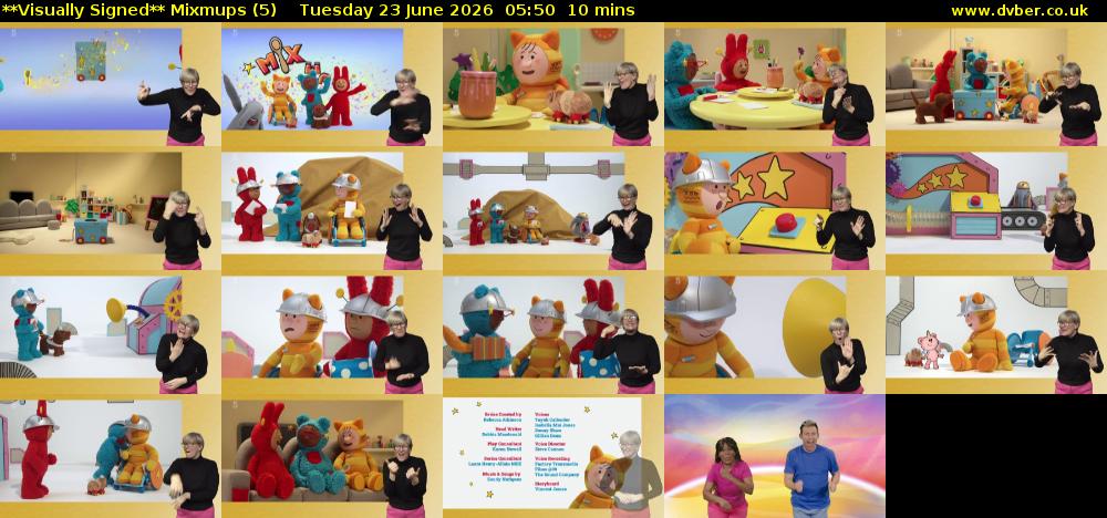 **Visually Signed** Mixmups (5) Tuesday 23 June 2026 05:50 - 06:00