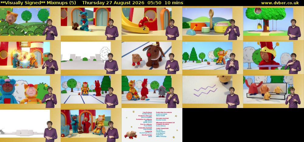 **Visually Signed** Mixmups (5) Thursday 27 August 2026 05:50 - 06:00