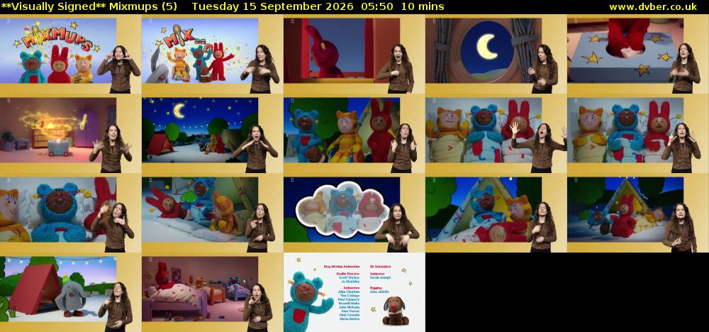 **Visually Signed** Mixmups (5) Tuesday 15 September 2026 05:50 - 06:00