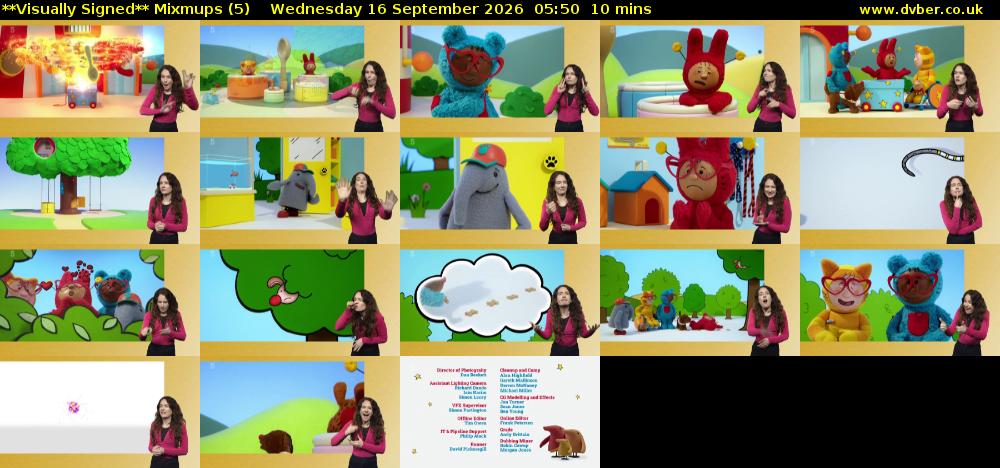 **Visually Signed** Mixmups (5) Wednesday 16 September 2026 05:50 - 06:00