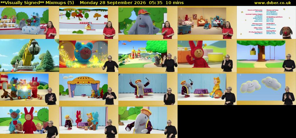 **Visually Signed** Mixmups (5) Monday 28 September 2026 05:35 - 05:45