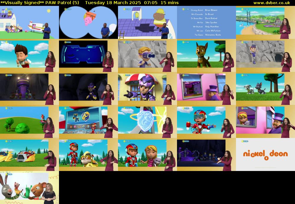 **Visually Signed** PAW Patrol (5) Tuesday 18 March 2025 07:05 - 07:20