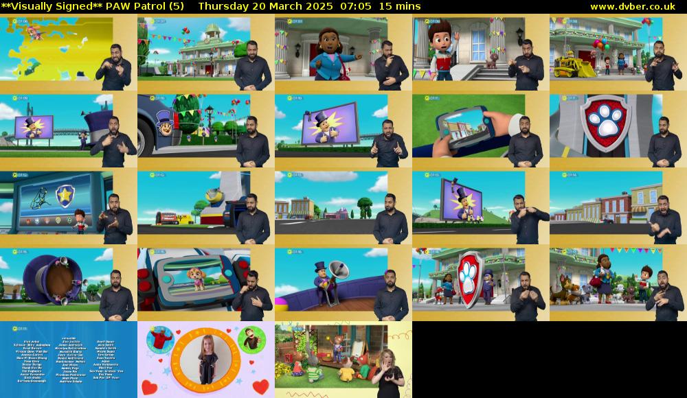 **Visually Signed** PAW Patrol (5) Thursday 20 March 2025 07:05 - 07:20