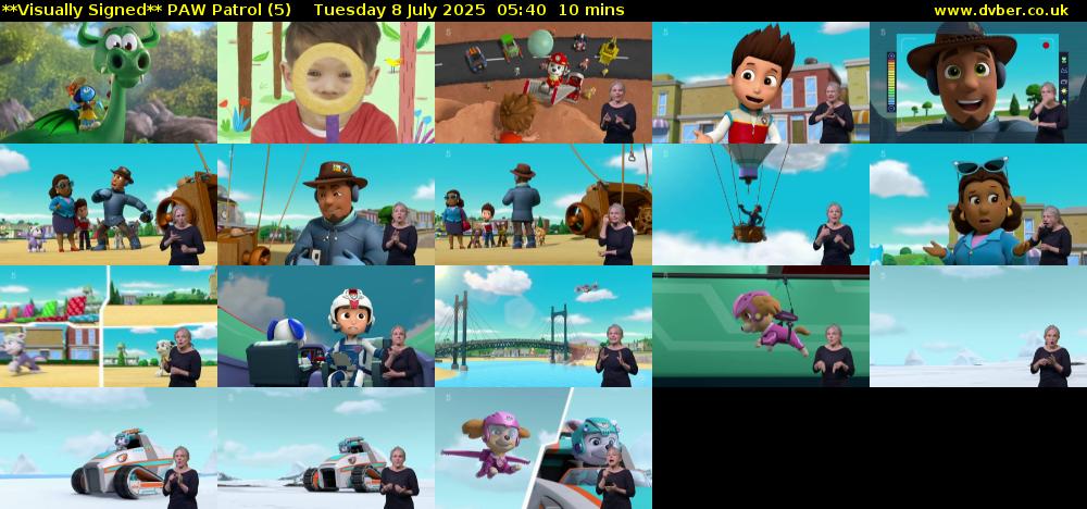 **Visually Signed** PAW Patrol (5) Tuesday 8 July 2025 05:40 - 05:50