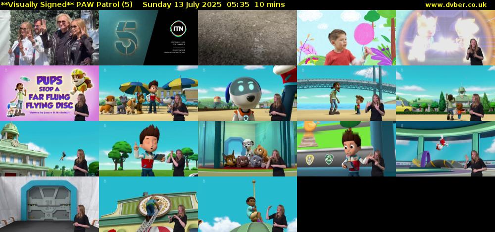 **Visually Signed** PAW Patrol (5) Sunday 13 July 2025 05:35 - 05:45