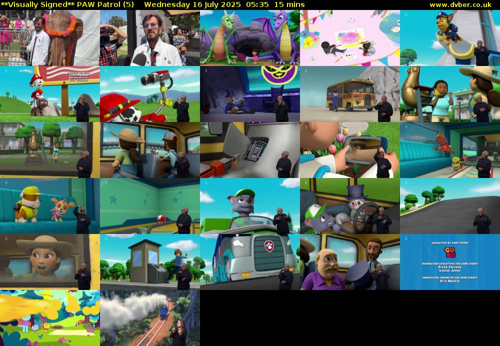 **Visually Signed** PAW Patrol (5) Wednesday 16 July 2025 05:35 - 05:50