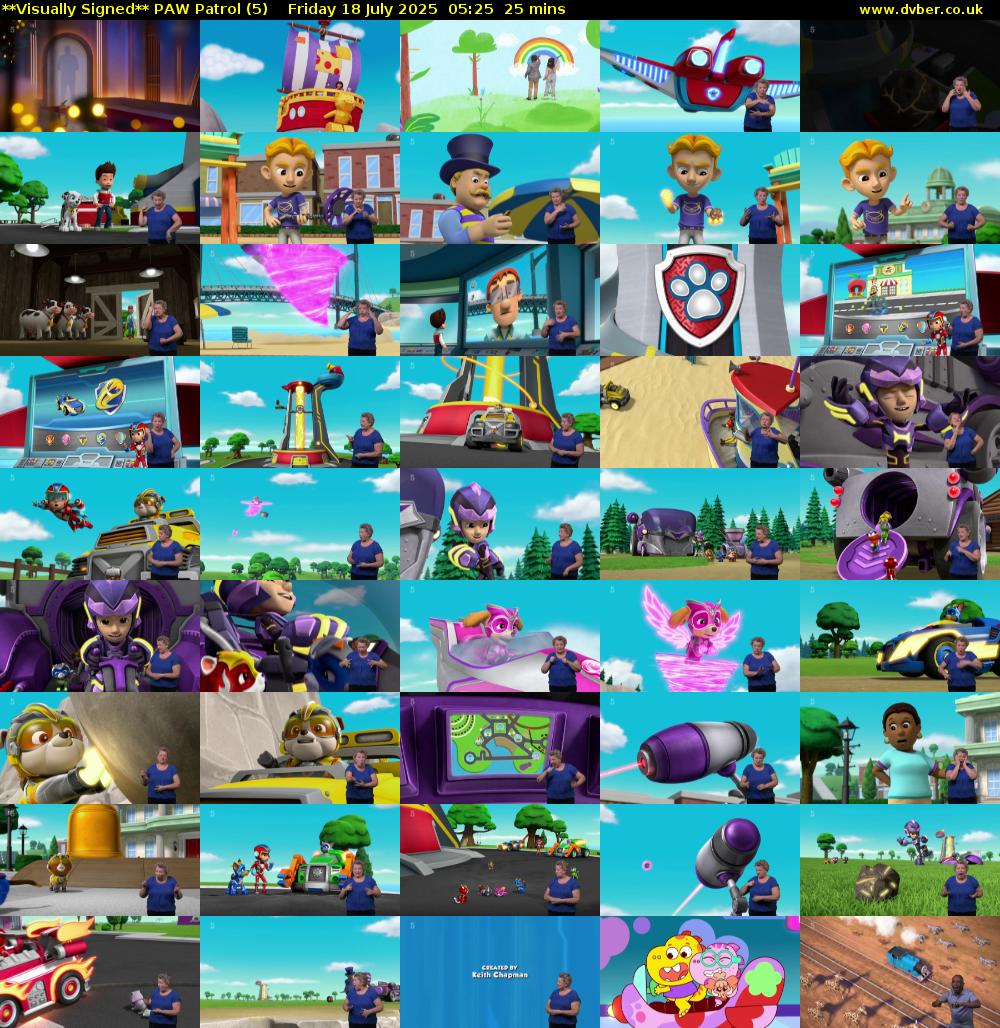 **Visually Signed** PAW Patrol (5) Friday 18 July 2025 05:25 - 05:50