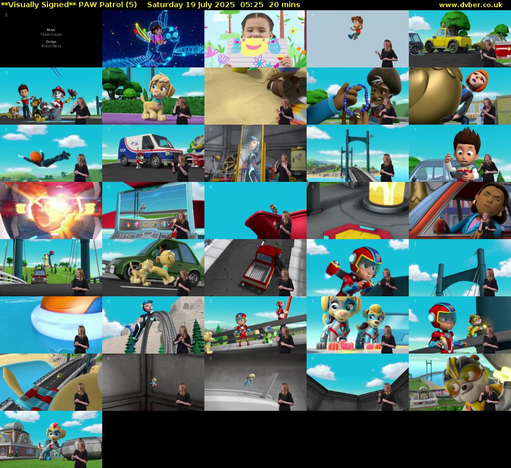**Visually Signed** PAW Patrol (5) Saturday 19 July 2025 05:25 - 05:45