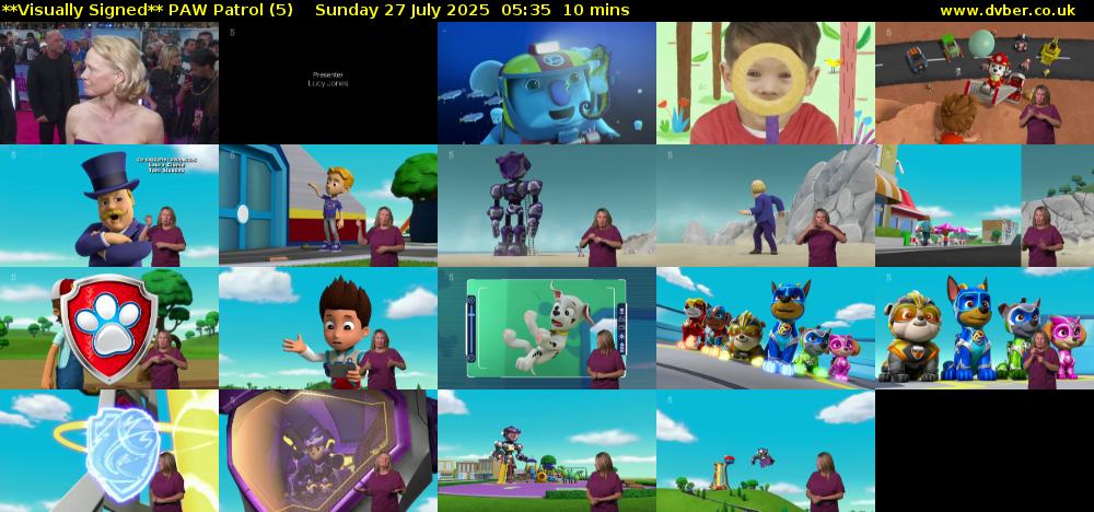 **Visually Signed** PAW Patrol (5) Sunday 27 July 2025 05:35 - 05:45