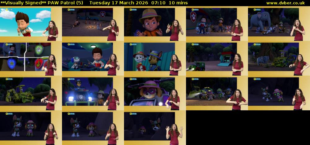 **Visually Signed** PAW Patrol (5) Tuesday 17 March 2026 07:10 - 07:20