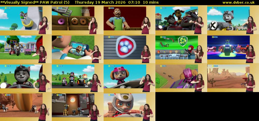 **Visually Signed** PAW Patrol (5) Thursday 19 March 2026 07:10 - 07:20