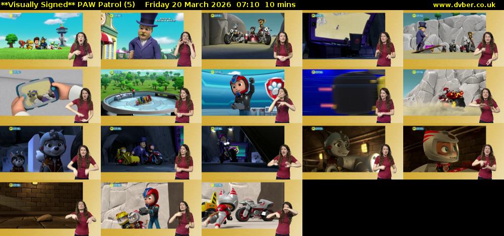 **Visually Signed** PAW Patrol (5) Friday 20 March 2026 07:10 - 07:20
