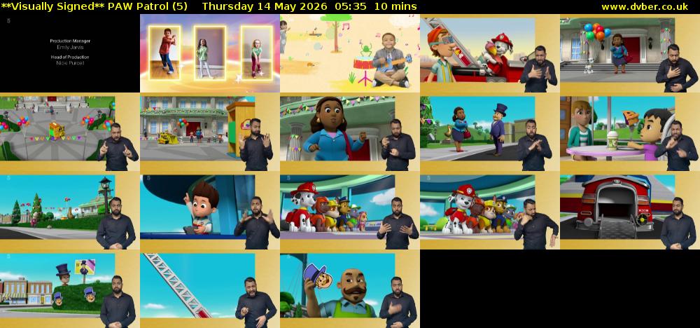 **Visually Signed** PAW Patrol (5) Thursday 14 May 2026 05:35 - 05:45