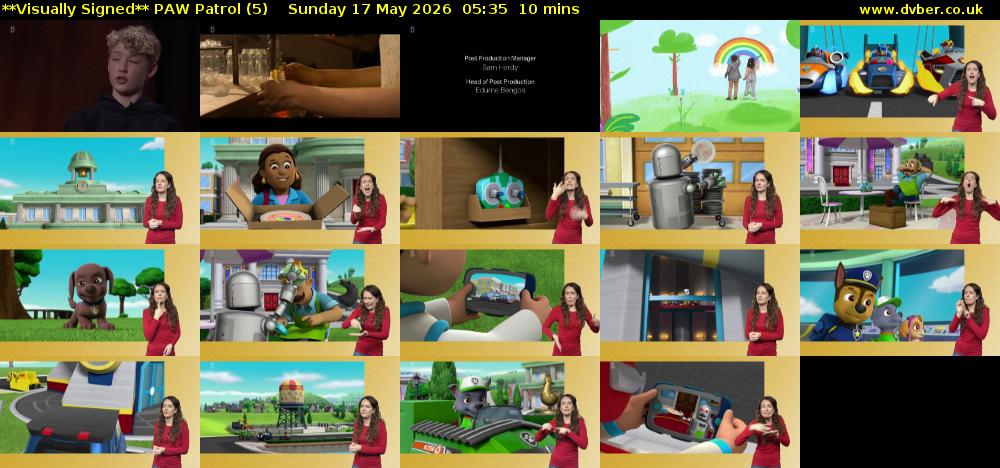 **Visually Signed** PAW Patrol (5) Sunday 17 May 2026 05:35 - 05:45