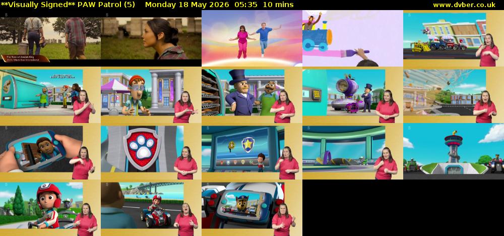 **Visually Signed** PAW Patrol (5) Monday 18 May 2026 05:35 - 05:45