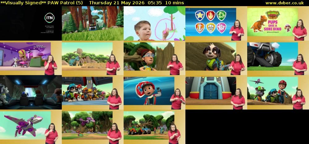 **Visually Signed** PAW Patrol (5) Thursday 21 May 2026 05:35 - 05:45