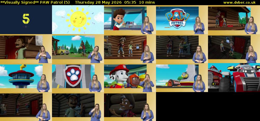 **Visually Signed** PAW Patrol (5) Thursday 28 May 2026 05:35 - 05:45