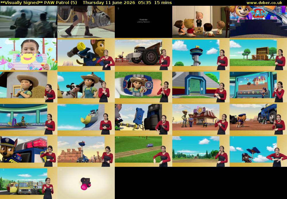 **Visually Signed** PAW Patrol (5) Thursday 11 June 2026 05:35 - 05:50