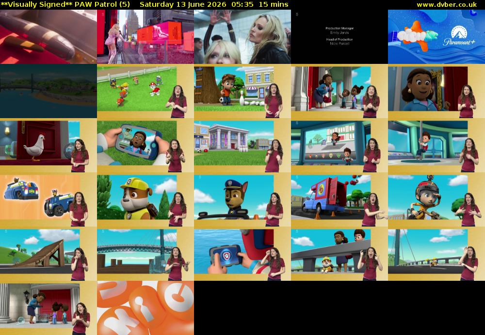 **Visually Signed** PAW Patrol (5) Saturday 13 June 2026 05:35 - 05:50