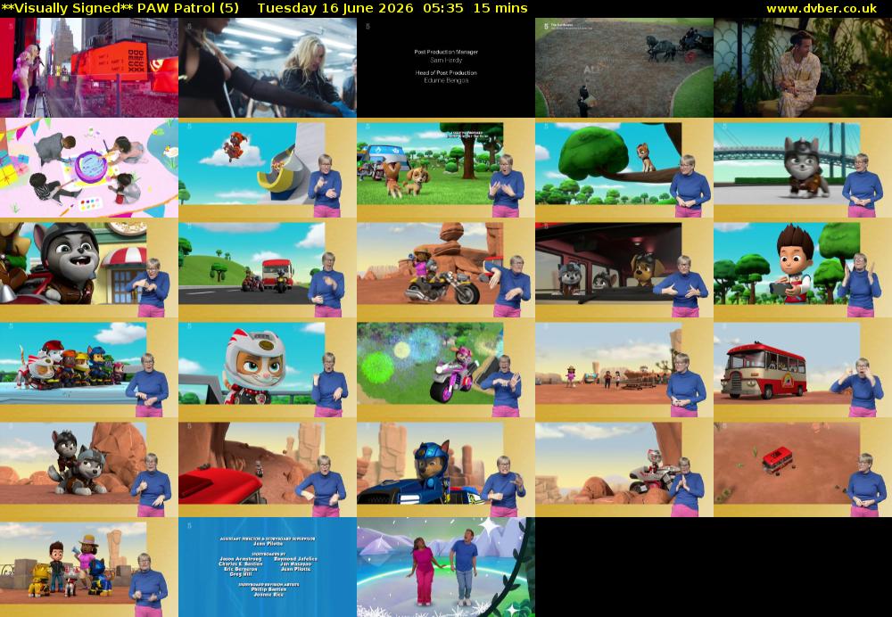 **Visually Signed** PAW Patrol (5) Tuesday 16 June 2026 05:35 - 05:50