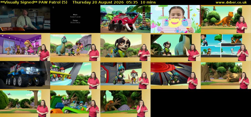 **Visually Signed** PAW Patrol (5) Thursday 20 August 2026 05:35 - 05:45