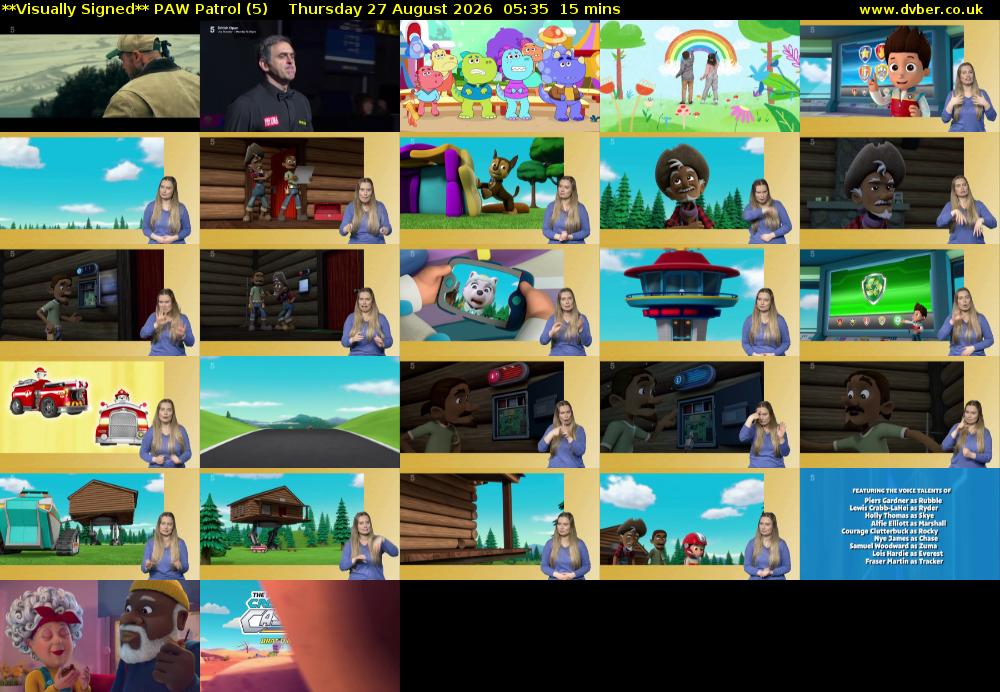 **Visually Signed** PAW Patrol (5) Thursday 27 August 2026 05:35 - 05:50