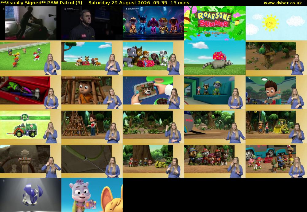 **Visually Signed** PAW Patrol (5) Saturday 29 August 2026 05:35 - 05:50