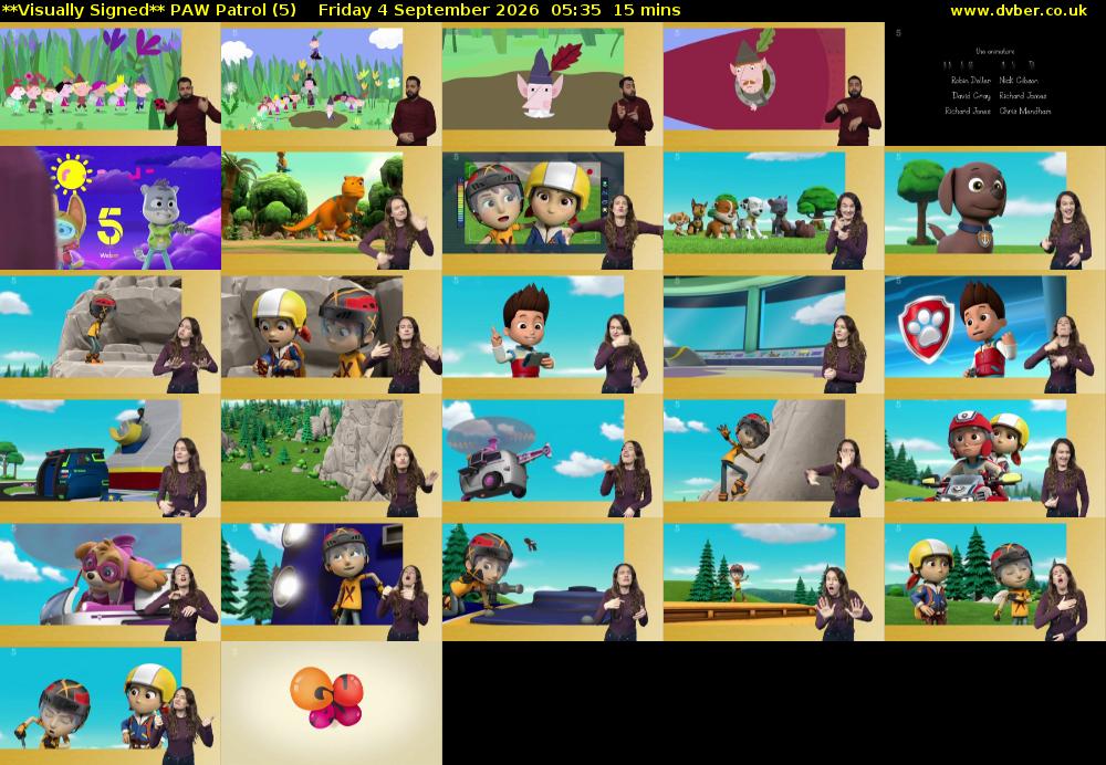 **Visually Signed** PAW Patrol (5) Friday 4 September 2026 05:35 - 05:50