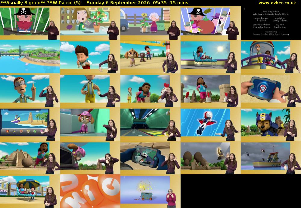 **Visually Signed** PAW Patrol (5) Sunday 6 September 2026 05:35 - 05:50